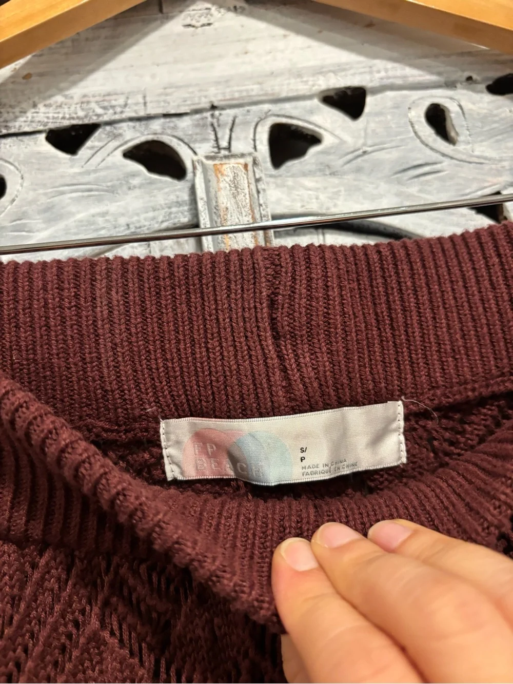 Free People Get Away Fauxchet Set Burgundy